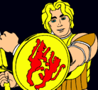 Dibujo Caballero con escudo de león pintado por bccdftdc