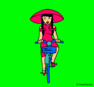 Dibujo China en bicicleta pintado por JOSNEY