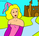 Dibujo Princesa y castillo pintado por vicente