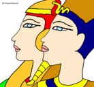 Dibujo Ramsés y Nefertiti pintado por z