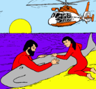 Dibujo Rescate ballena pintado por alonso