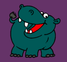Dibujo Hipopótamo pintado por irantzubarronelvira