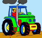 Dibujo Tractor en funcionamiento pintado por nenuco