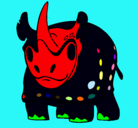 Dibujo Rinoceronte pintado por tomas