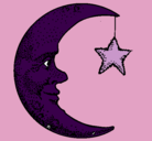 Dibujo Luna y estrella pintado por RENATA