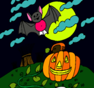 Dibujo Paisaje de Halloween pintado por pancho