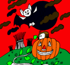 Dibujo Paisaje de Halloween pintado por eveline