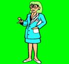 Dibujo Doctora con gafas pintado por jade