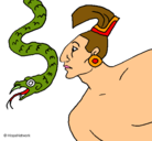 Dibujo Serpiente y guerrero pintado por agorseg53