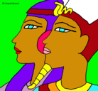 Dibujo Ramsés y Nefertiti pintado por yo