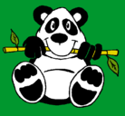 Dibujo Oso panda pintado por pandita