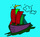 Dibujo Barco velero pintado por ANALINA