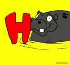 Dibujo Hipopótamo pintado por luis