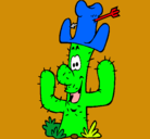 Dibujo Cactus con sombrero pintado por Daniel