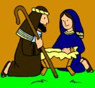 Dibujo Adoran al niño Jesús pintado por dulce