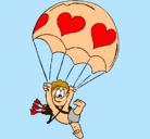 Dibujo Cupido en paracaídas pintado por Martita