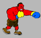Dibujo Boxeador pintado por bruto