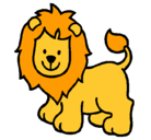 Dibujo León pintado por lion