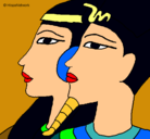 Dibujo Ramsés y Nefertiti pintado por karina
