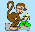 Dibujo Mono pintado por miriam