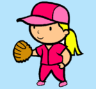 Dibujo Jugadora de béisbol pintado por cristel