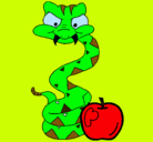 Dibujo Serpiente y manzana pintado por Stefani