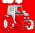 Dibujo Tractor en funcionamiento pintado por wertuigthvfngfgdnfjgjfvgj