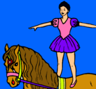 Dibujo Trapecista encima de caballo pintado por SairayNaiara