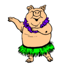 Dibujo Cerdo hawaiano pintado por DANI