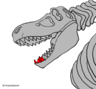 Dibujo Esqueleto tiranosaurio rex pintado por olaolita