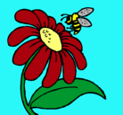 Dibujo Margarita con abeja pintado por adri