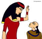 Dibujo Madre e hijo egipcios pintado por Nathaly
