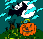 Dibujo Paisaje de Halloween pintado por liz