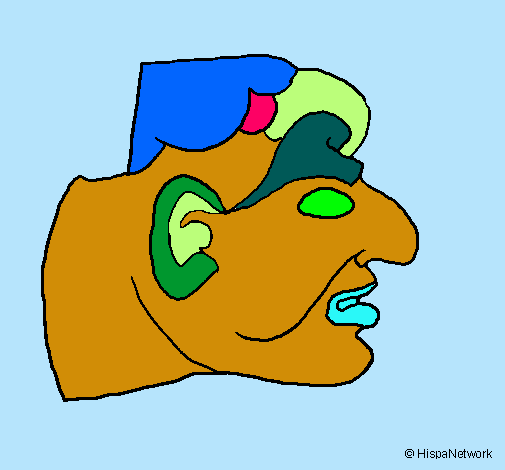 Estatua de cabeza de piedra