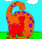 Dibujo Dinosaurios pintado por mau