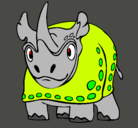 Dibujo Rinoceronte pintado por felipe