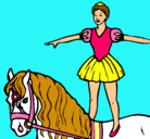 Dibujo Trapecista encima de caballo pintado por yasmin