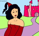 Dibujo Princesa y castillo pintado por aya