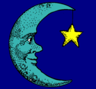 Dibujo Luna y estrella pintado por konnýalvarez