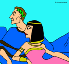 Dibujo César y Cleopatra pintado por MARLENE