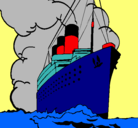 Dibujo Barco de vapor pintado por caricatura