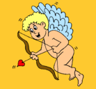 Dibujo Cupido con grandes alas pintado por Triki