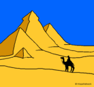 Dibujo Paisaje con pirámides pintado por amalia
