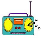 Dibujo Radio cassette 2 pintado por jaki