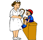 Dibujo Enfermera y niño pintado por Meli