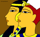 Dibujo Ramsés y Nefertiti pintado por anita