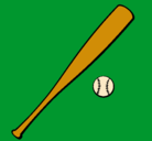 Dibujo Bate y bola de béisbol pintado por dasna