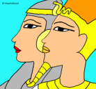 Dibujo Ramsés y Nefertiti pintado por amalia