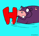 Dibujo Hipopótamo pintado por valentina