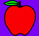 Dibujo manzana pintado por Pia